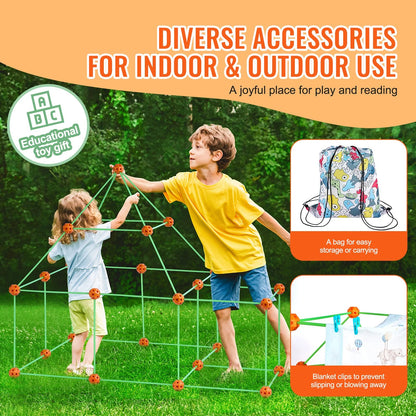 VEVOR Tent Fort Building Kit for Kids Glow in the Dark STEM Construction Toy 85P