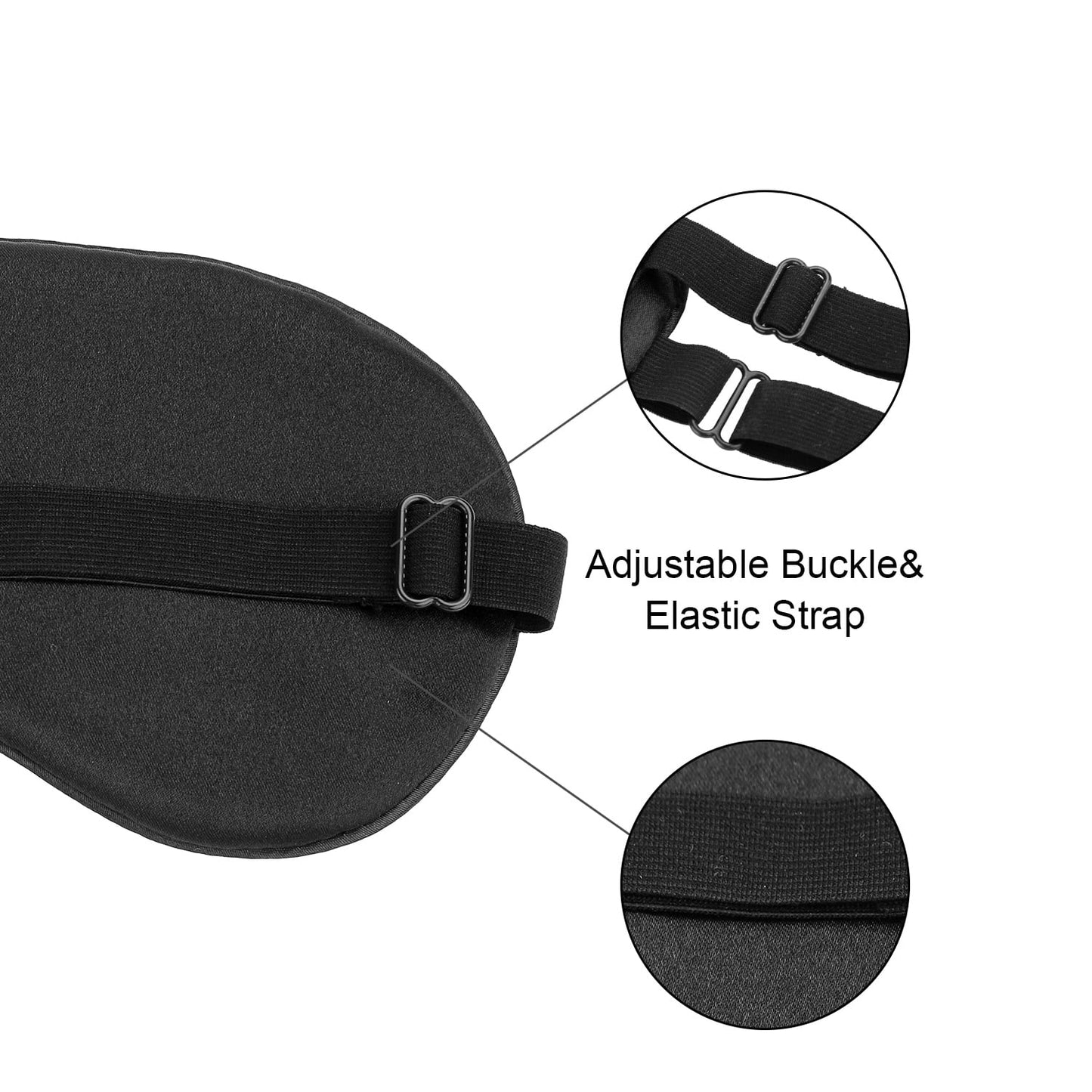 Silk Sleep Mask, Soft Adjustable 3-Pack Eye Mask for Sleep