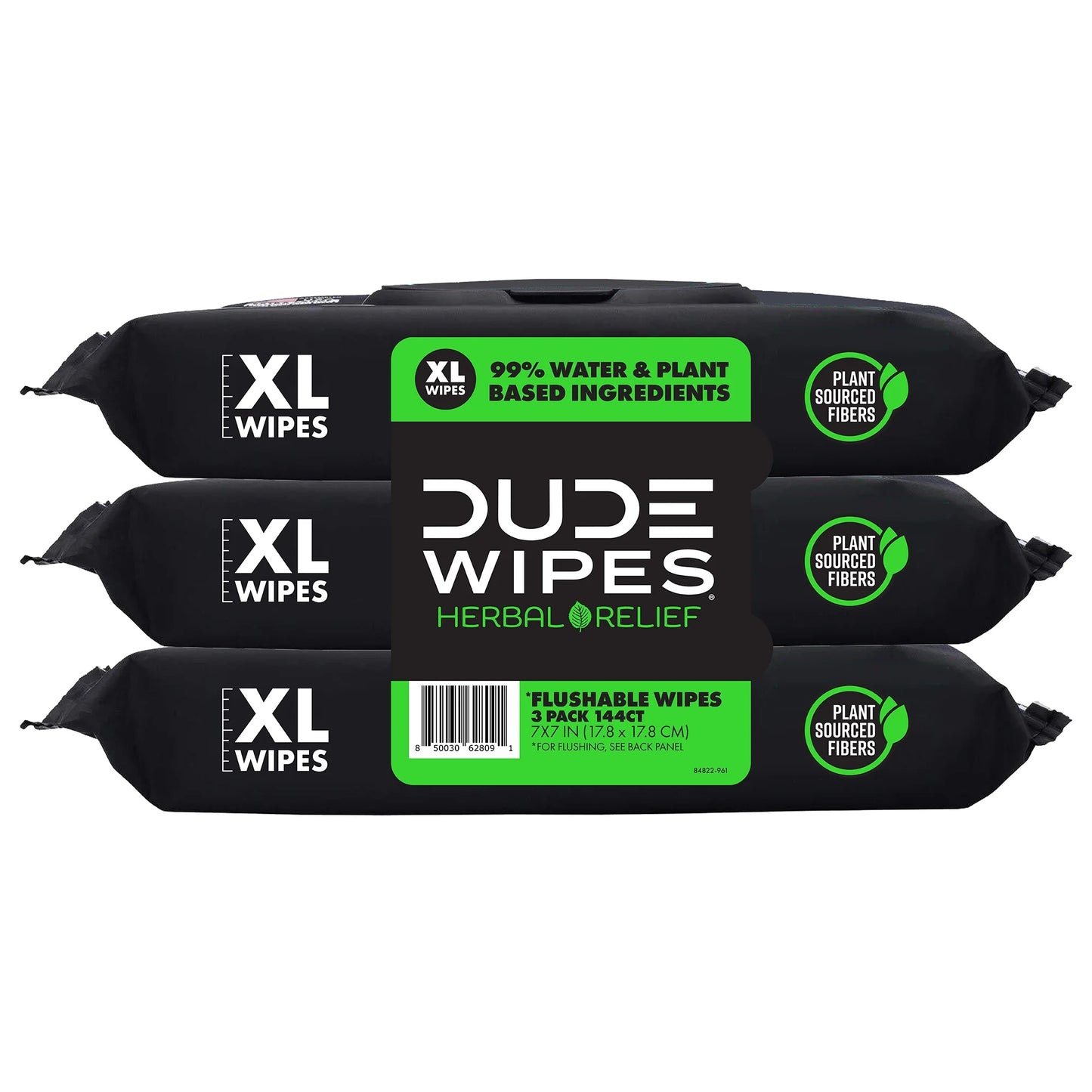 Wipes Flushable Wipes, XL Wet Wipes for at Home Use, Herbal Relief, 144 Count